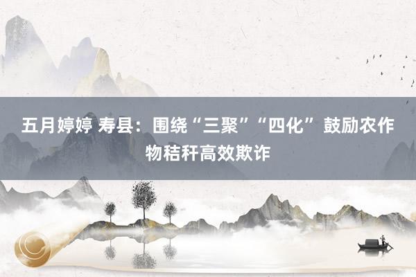 五月婷婷 寿县：围绕“三聚”“四化” 鼓励农作物秸秆高效欺诈