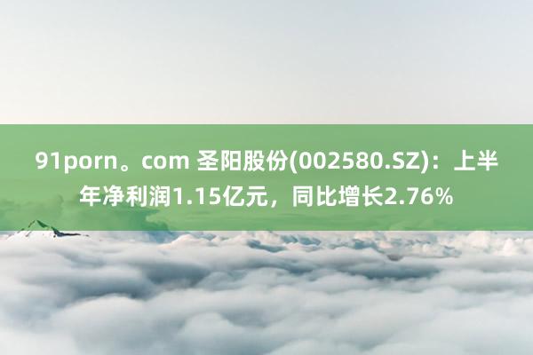 91porn。com 圣阳股份(002580.SZ)：上半年净利润1.15亿元，同比增长2.76%