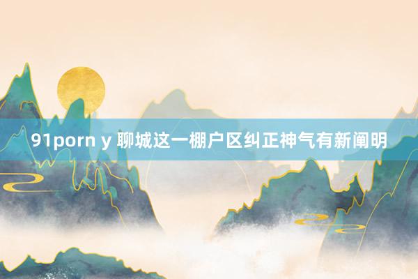 91porn y 聊城这一棚户区纠正神气有新阐明